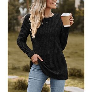 Black Crewneck Knit Top XXL